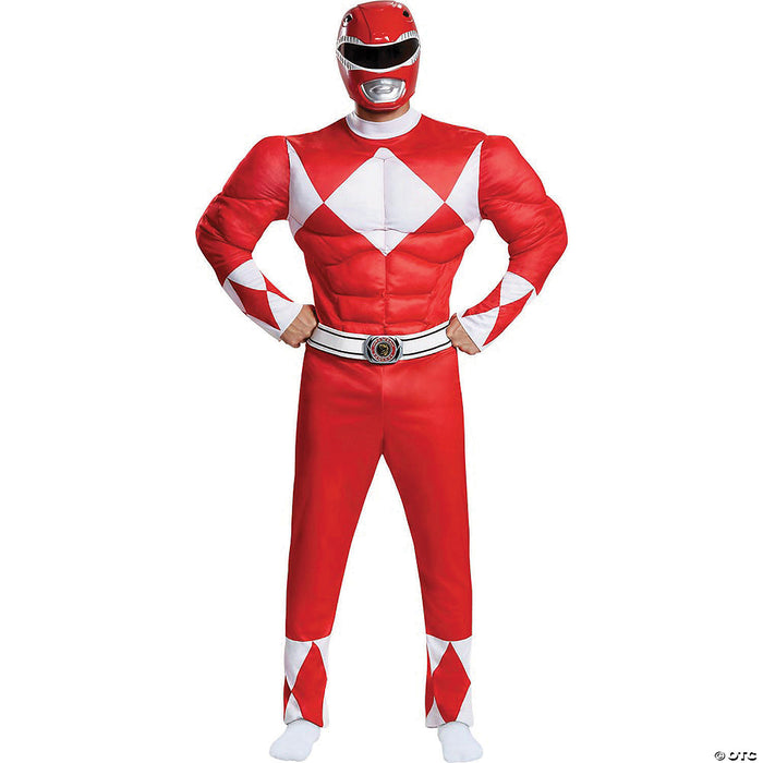 Men's Classic Muscle Mighty Morphin Power Ranger Red Ranger – Large