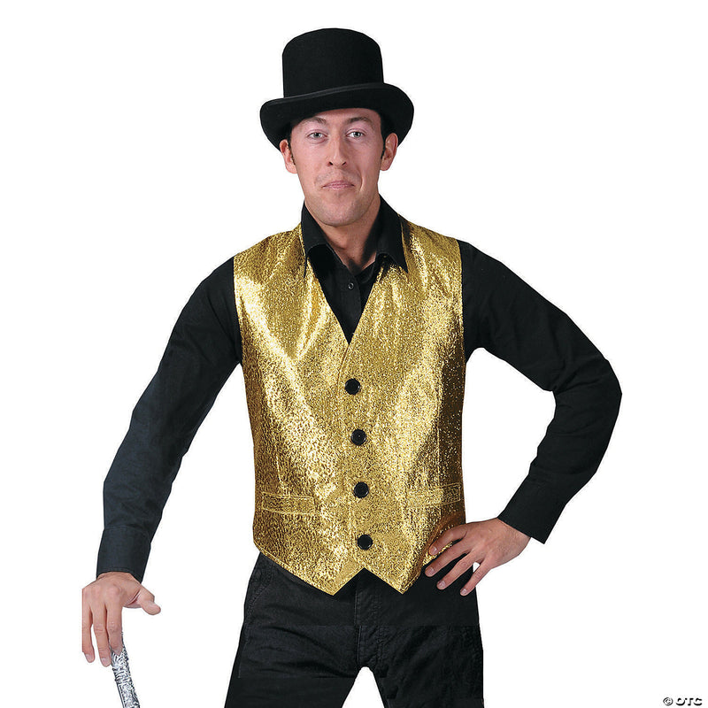 Men's Gold Vest Costume - Extra Large - image 1