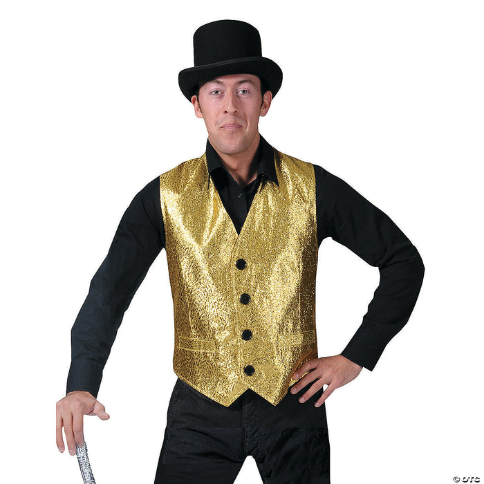 Men's Gold Vest Costume - Large