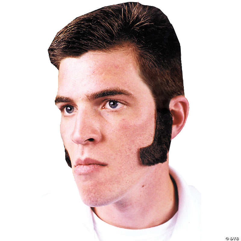 Men's Human Hair Sideburns - BROWN-DARK - image 1