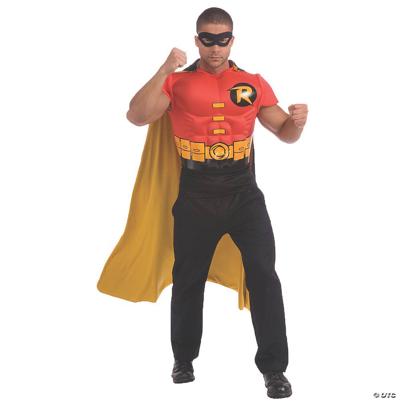 Men's Muscle Shirt Cape Robin Costume - ONE SIZE - image 1