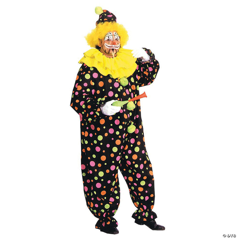 Men's Neon Dotted Clown Costume - image 1