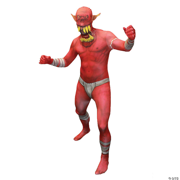 Men's Red Orc Morphsuit Costume - Unleash the Warrior Within! 🛡️👹