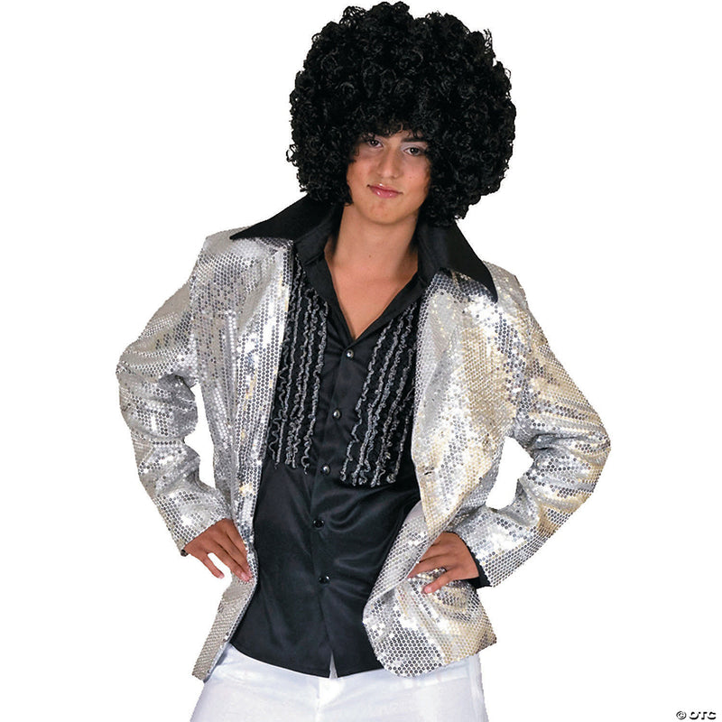 Men’s Silver Disco Jacket Costume - Medium - MEN'S 38-40 - image 1