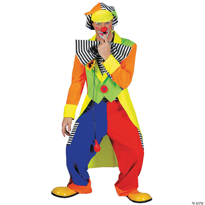 Men's Spanky Stripes Clown Costume - Standard