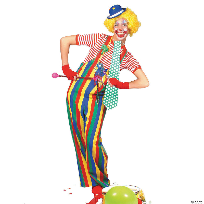 Striped Clown Overalls Costume - Laugh Out Loud! 🤡🎪 - LARGE - image 1
