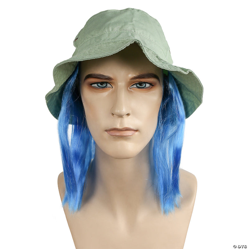 Clown Hat with Attached Hair - GREEN - image 2