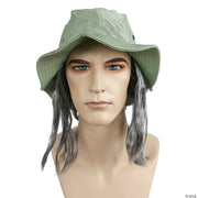 Clown Hat with Attached Hair - GREEN - image 3