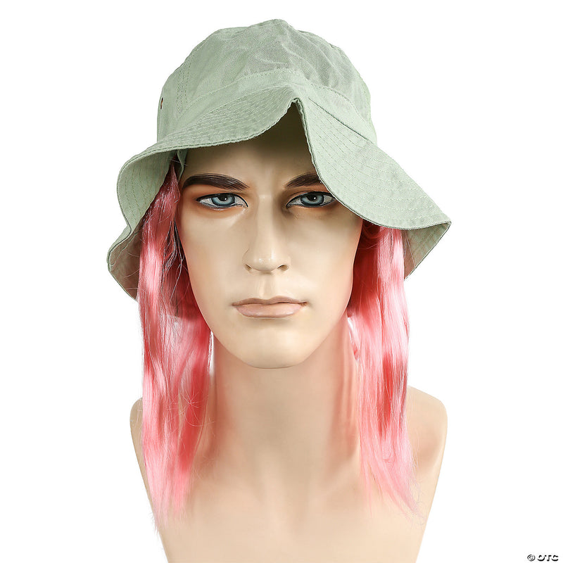 Clown Hat with Attached Hair - GREEN - image 5