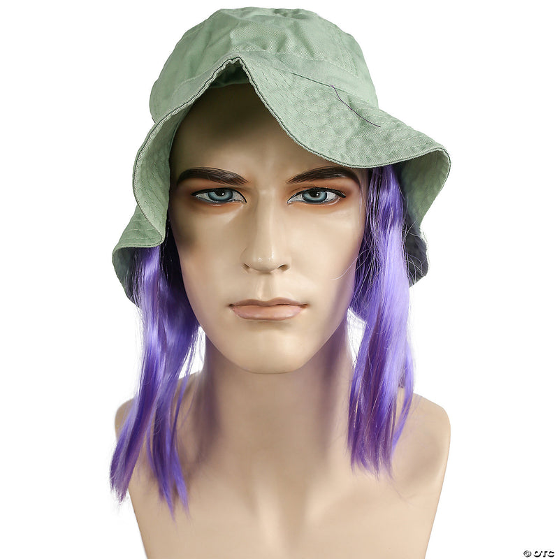 Clown Hat with Attached Hair - GREEN - image 6