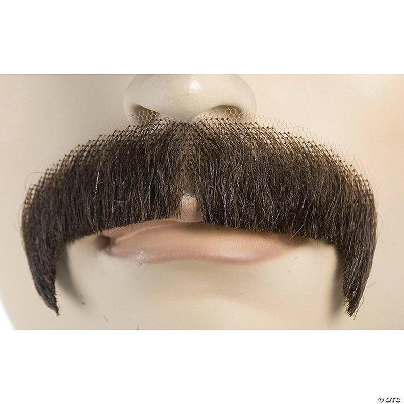 Men's Villain Human Hair Mustache - BLACK - image 1