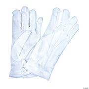 Men's White Nylon Gloves With Snap - LARGE - image 3