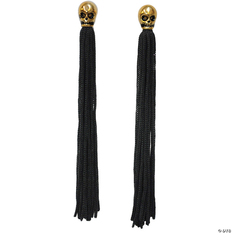 Metal Skull Tassel Earrings | Costume-Shop.com - image 1