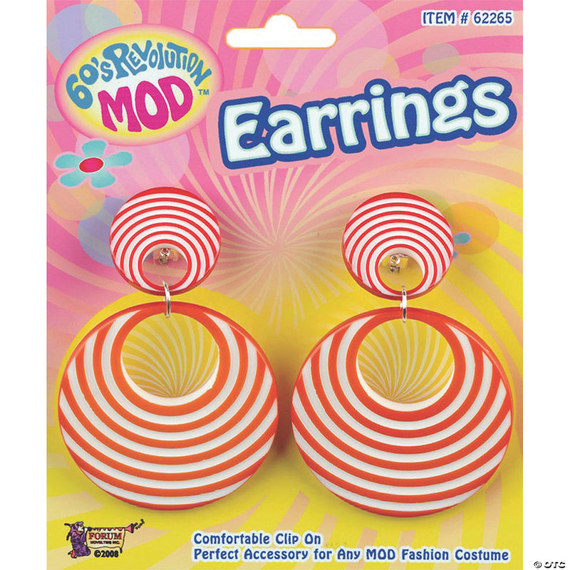 Mod Orange Swirl Earrings - image 1