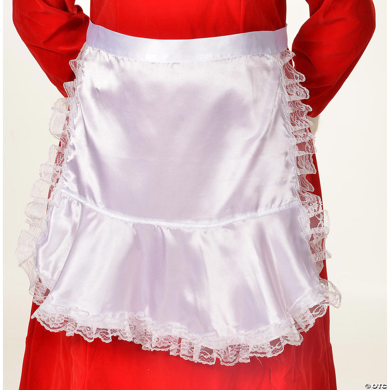 Mrs. Claus Knee-Length Satin Apron | Costume-Shop.com - image 1