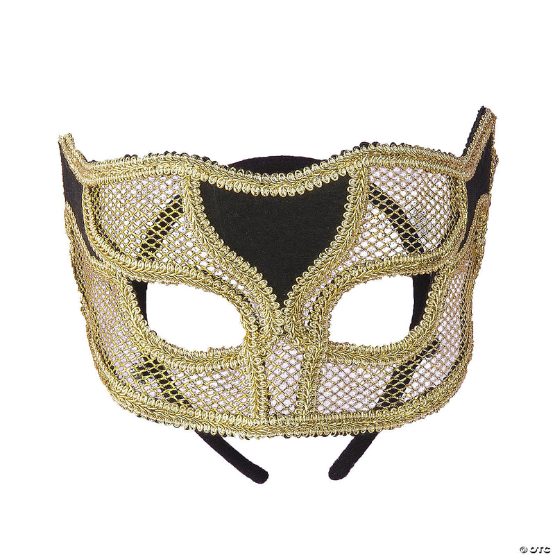 Elegant Netted Venetian Mask - GOLD - image 1