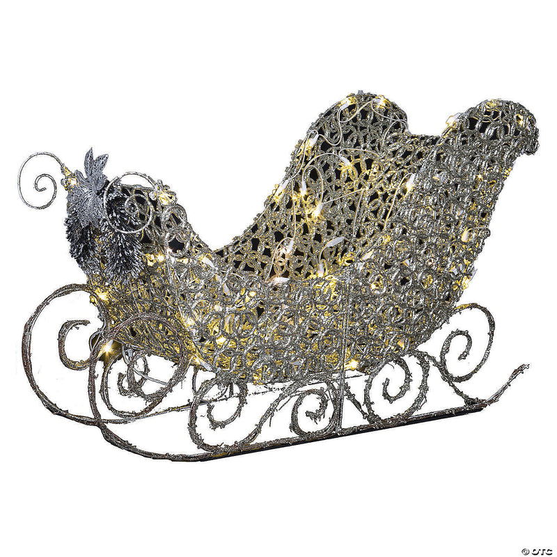 Outdoor Light-Up LED Sleigh with Sparkle Rings - image 1