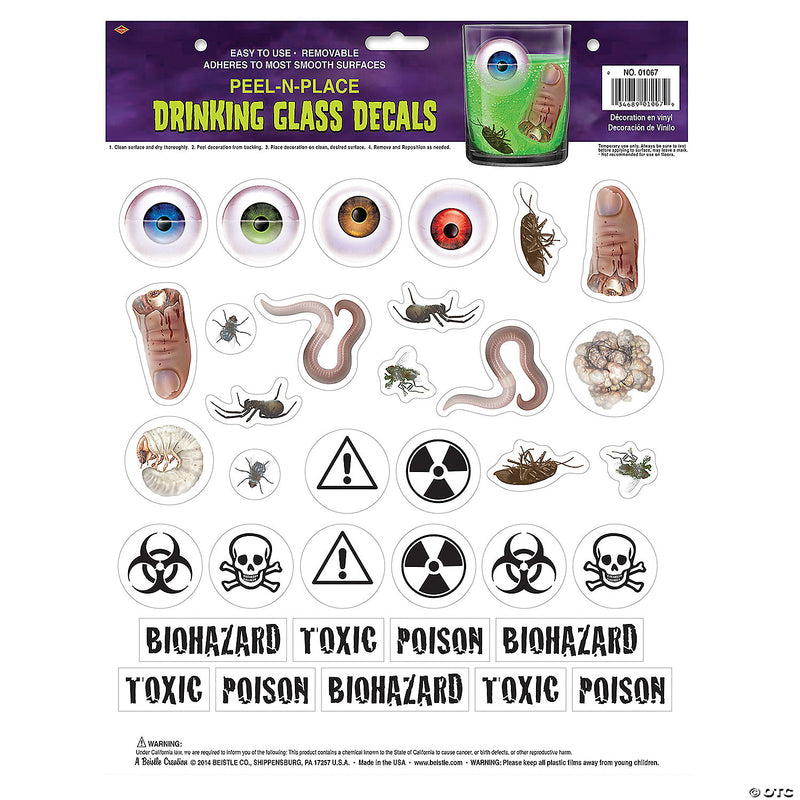 Peel N Place Halloween Drinking Glass Decals - image 1