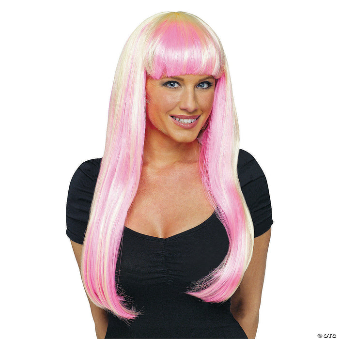 Black & Burgundy Natural N Neon Wig