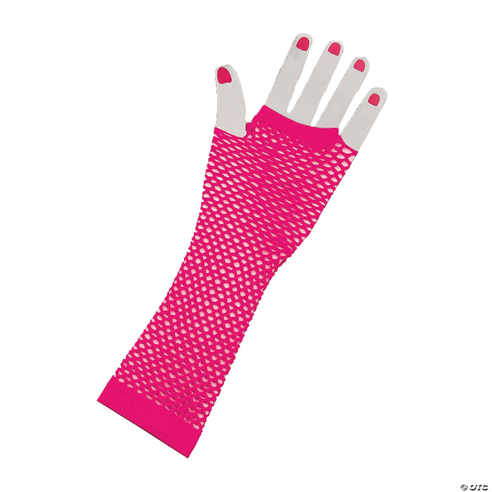 Pink Fishnet Gloves