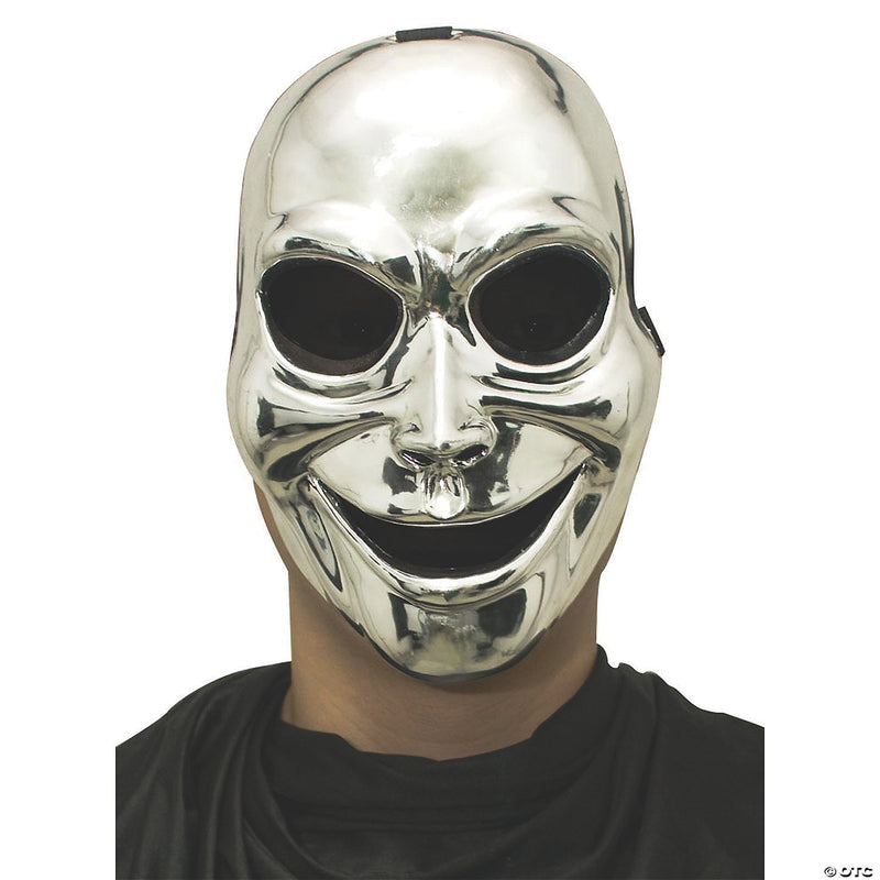 Plastic Sinister Ghost Halloween Mask Silver - image 1