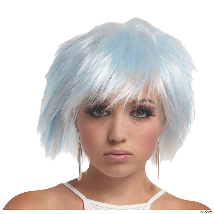 Punky Pixie Wig White-Blue