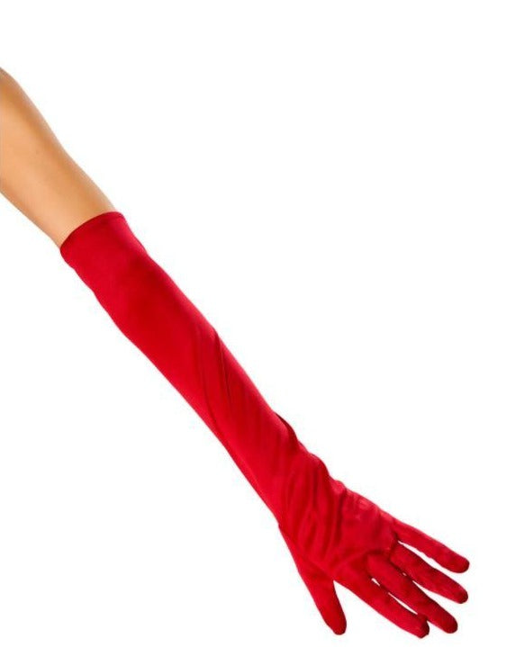 Red Satin Gloves - image 1