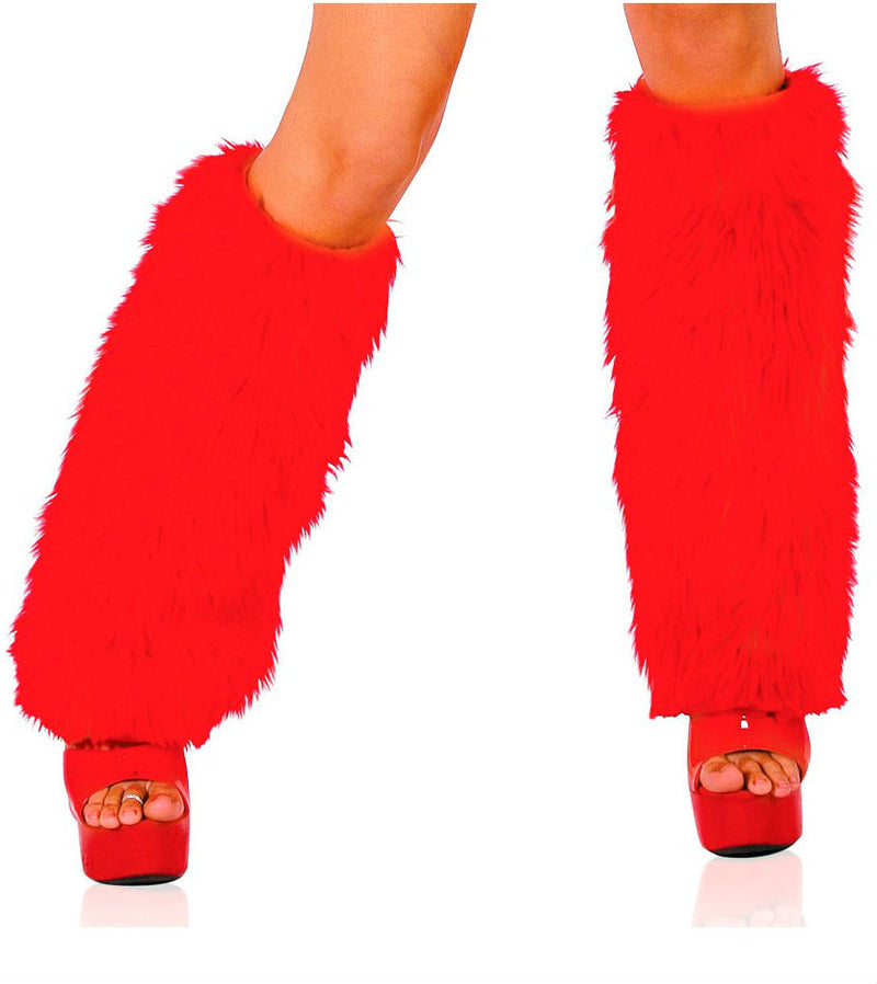 Fur Leg Warmers - White / O/S - image 3