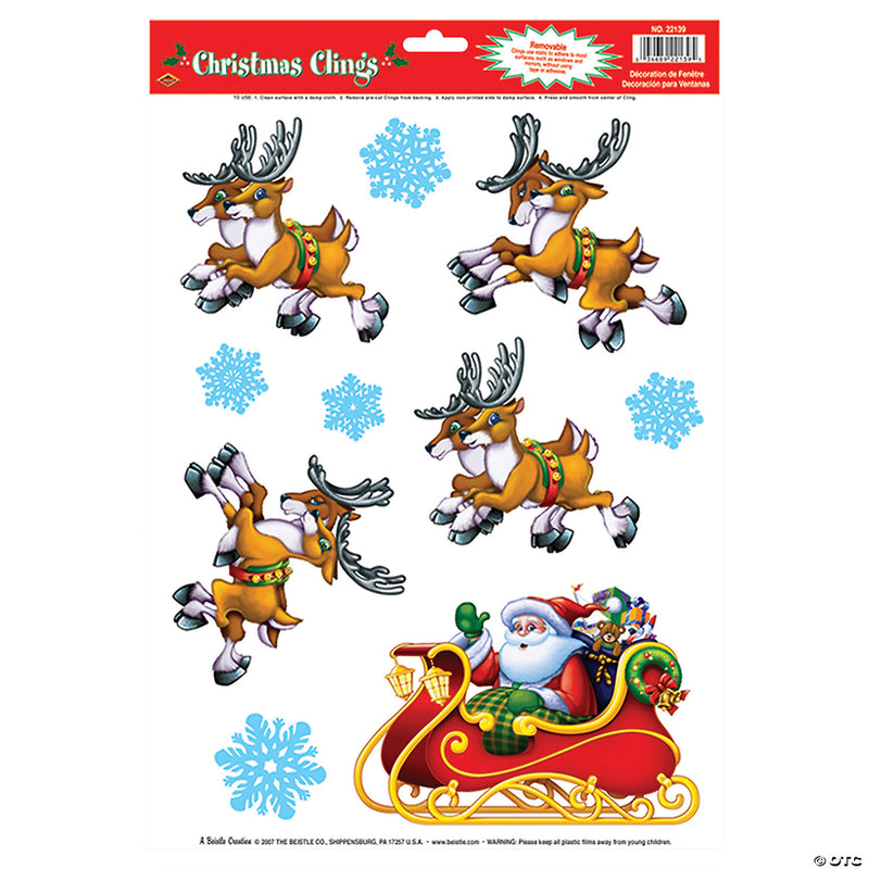 Santa Sleigh Window Clings | Costume-shop.com - image 1