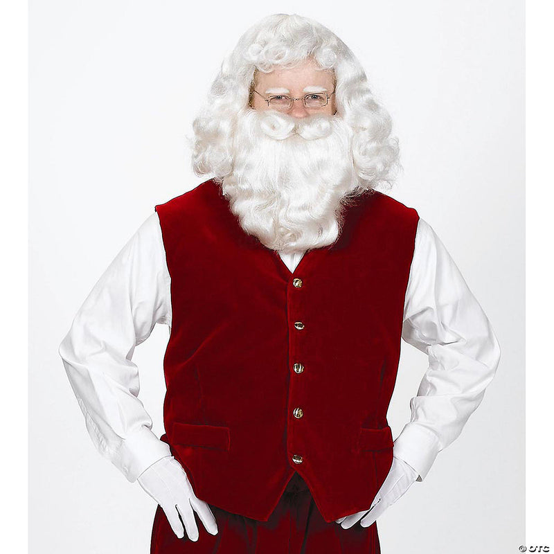 Burgundy Velvet Santa Vest | Costume-shop.com - LARGE - image 1