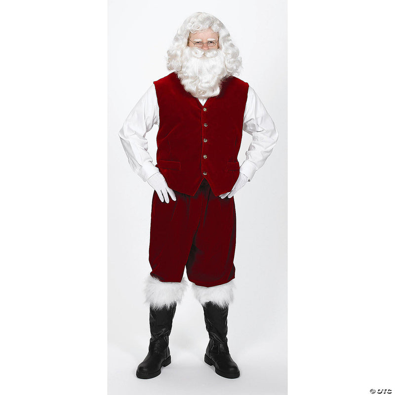 Burgundy Velvet Santa Vest | Costume-shop.com - LARGE - image 3