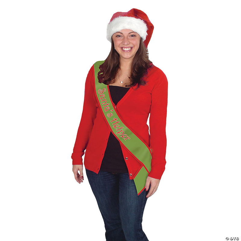 Santa's Helper Satin Sash - image 1