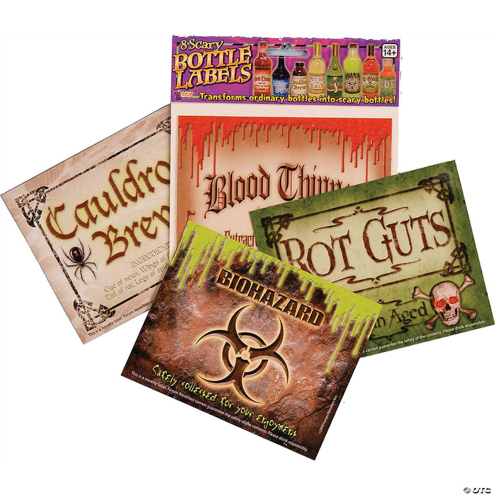 Scary Bottle Labels