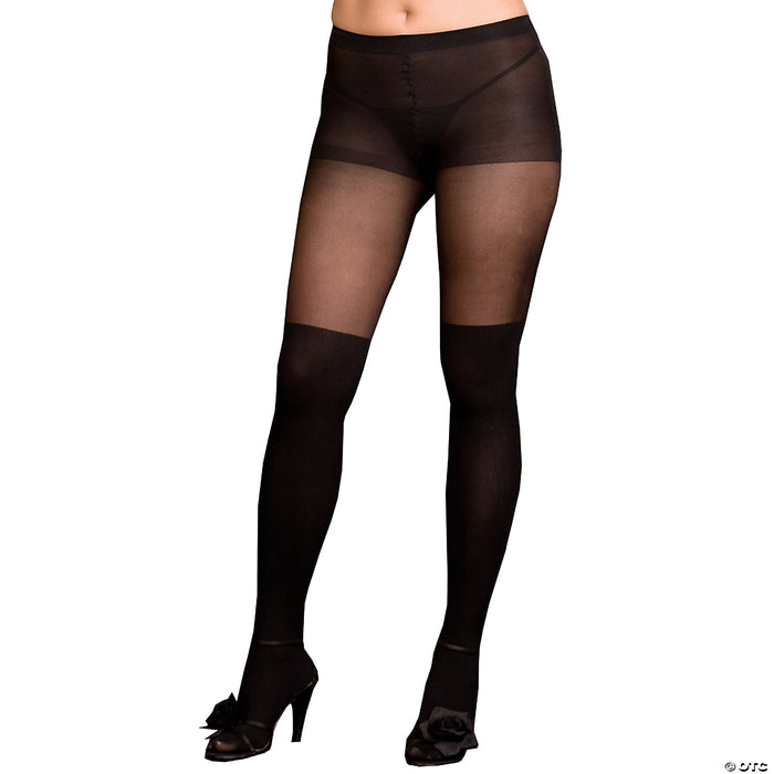 Sheer Pantyhose With Lace-Up Back