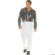 Men's Black/Silver Disco T-shirt - ONE SIZE - image 2