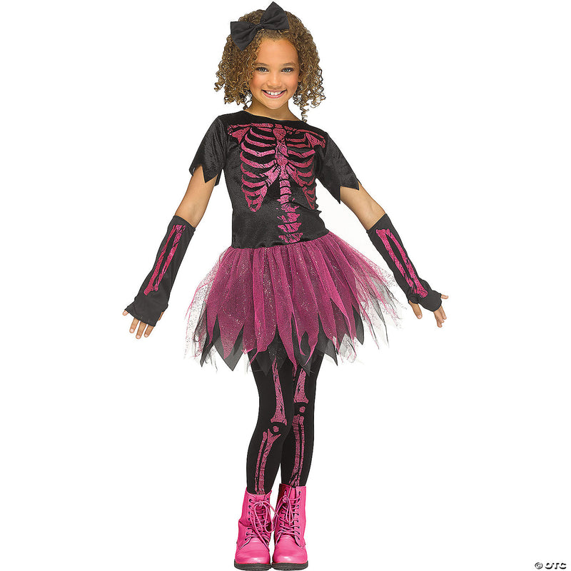 Skele-Girl Pink Child Costume - LARGE - image 1