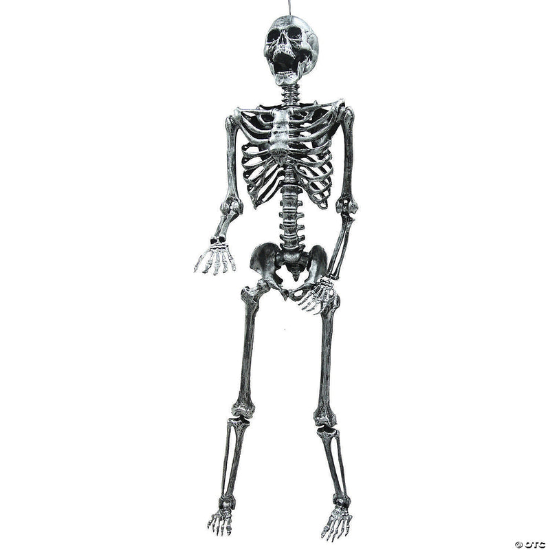 5' Steel Gray Skeleton Halloween Decoration - image 1