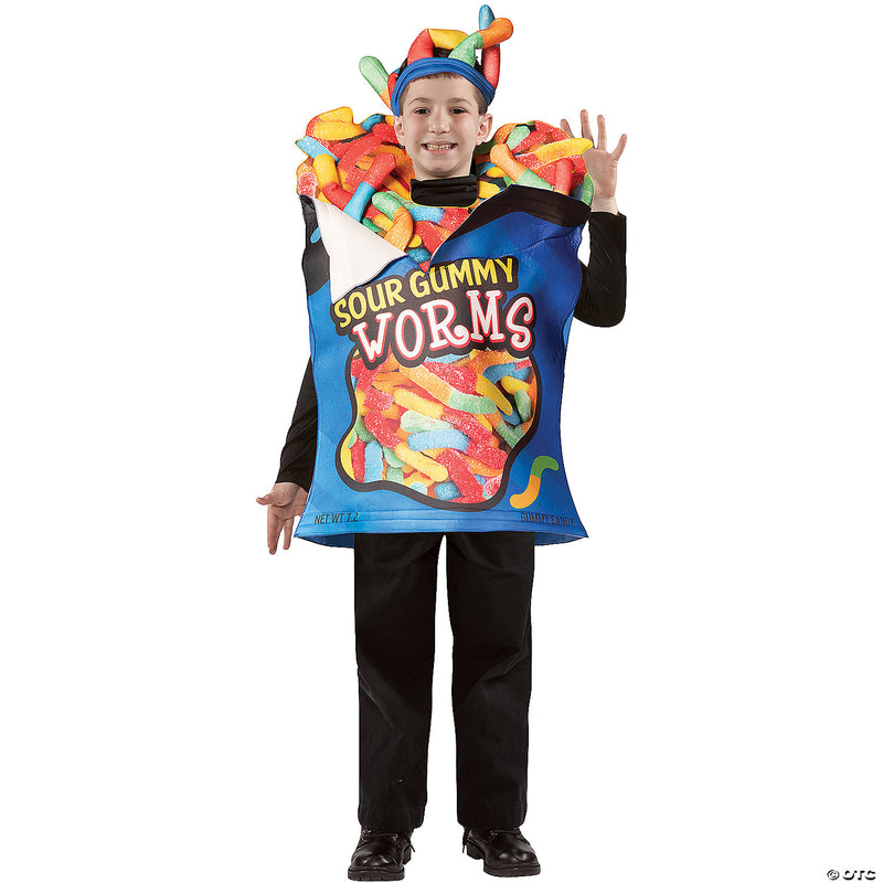 Sour Gummy Worms Child Costume - image 1