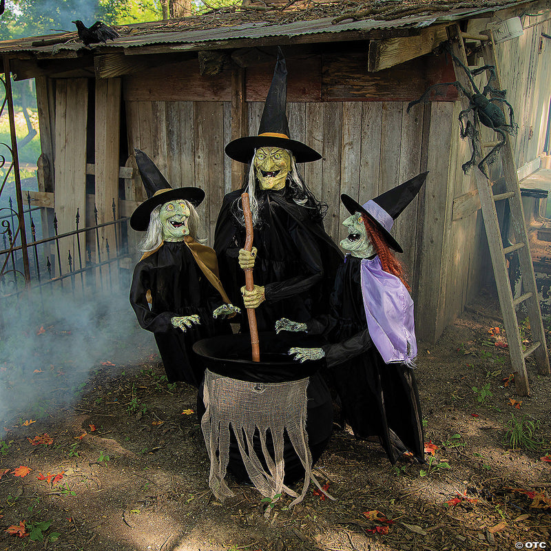 5' Animated Stichwick Sisters Witch Decoration - image 1