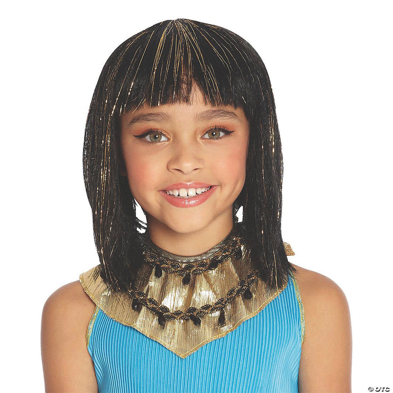 Synthetic Child's Gold & Black Cleopatra Wig - image 1