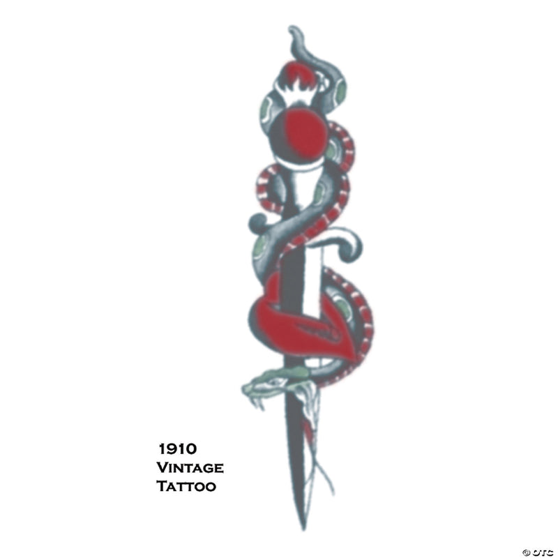 Tattoo Vintage Snake With Dagger | Costume-shop.com - image 1