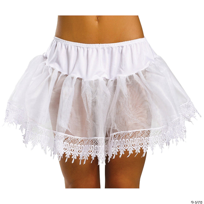 Teardrop Lace Petticoat-White