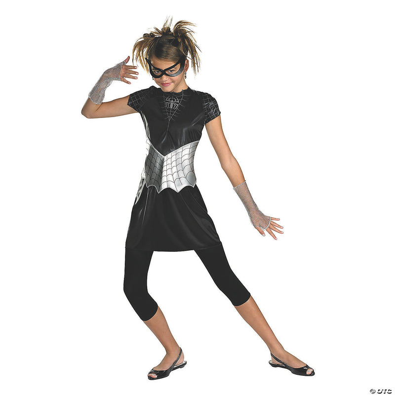 Teen Girl's Black Suited Spider Costume - Large - GIRLS 10-12 - image 2