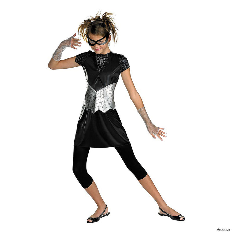 Teen Girl's Black Suited Spider Costume - Large - GIRLS 10-12 - image 3
