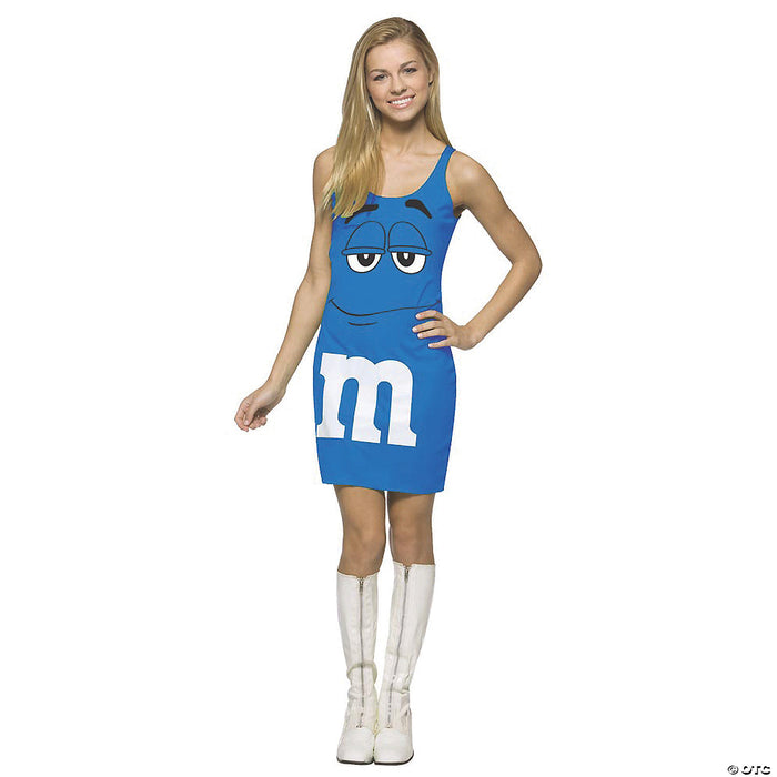 Teen Girl's Blue M&M's® Tank Dress Costume - Standard