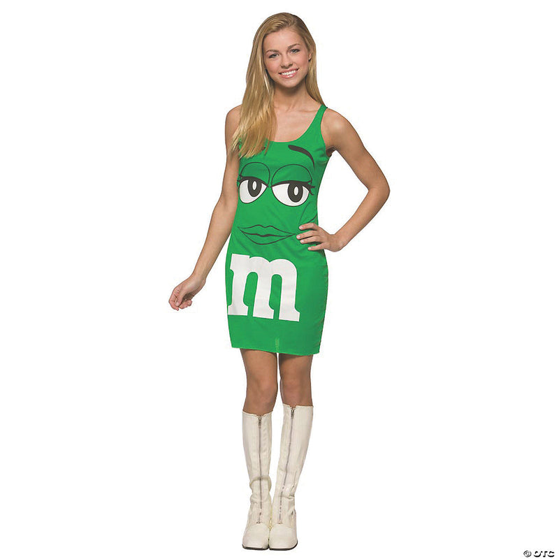 Teen Girl's Green M&M's® Tank Dress Costume - Teen 14-16 - TEEN 14-16 - image 1