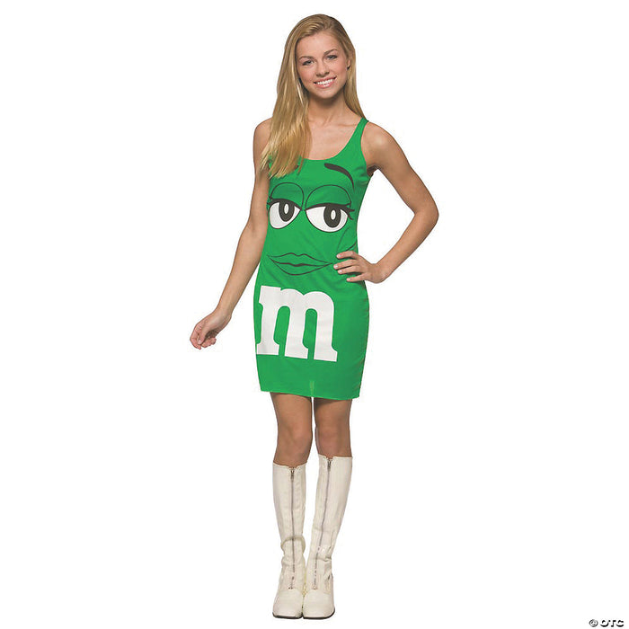 Teen Girl's Green M&M's® Tank Dress Costume - Teen 14-16