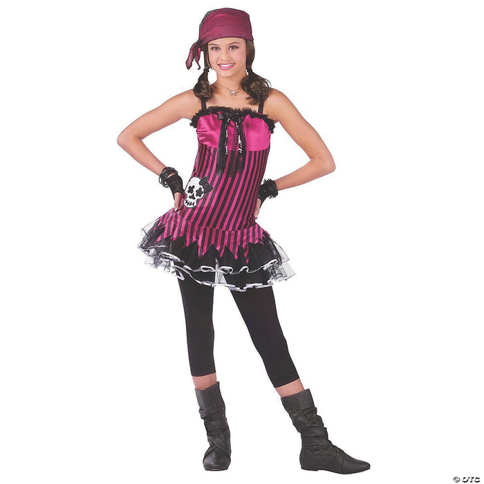 Teen Girl's Rockin' Skull Pirate Costume - Standard