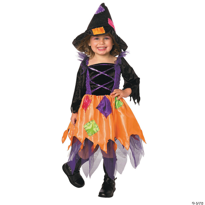 Toddler Girl’s Patchwork Witch Costume - 1T-2T