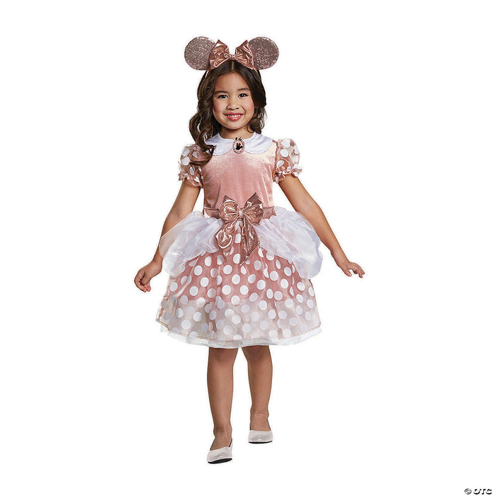 Toddler Girl's Rose Gold Minnie Costume - 3T-4T